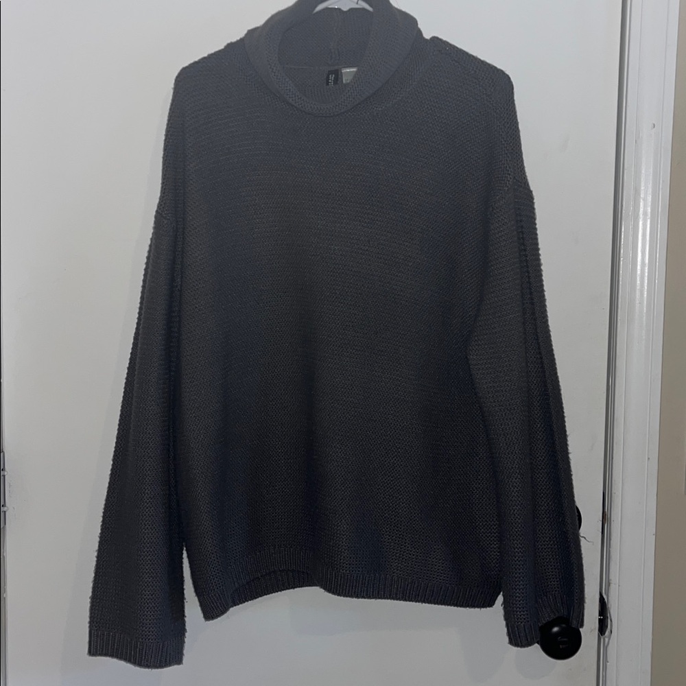 Divided Grey Knit Turtleneck Sweater